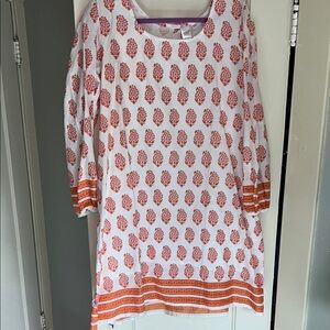 Floral Print Women's Top - Red and Orange